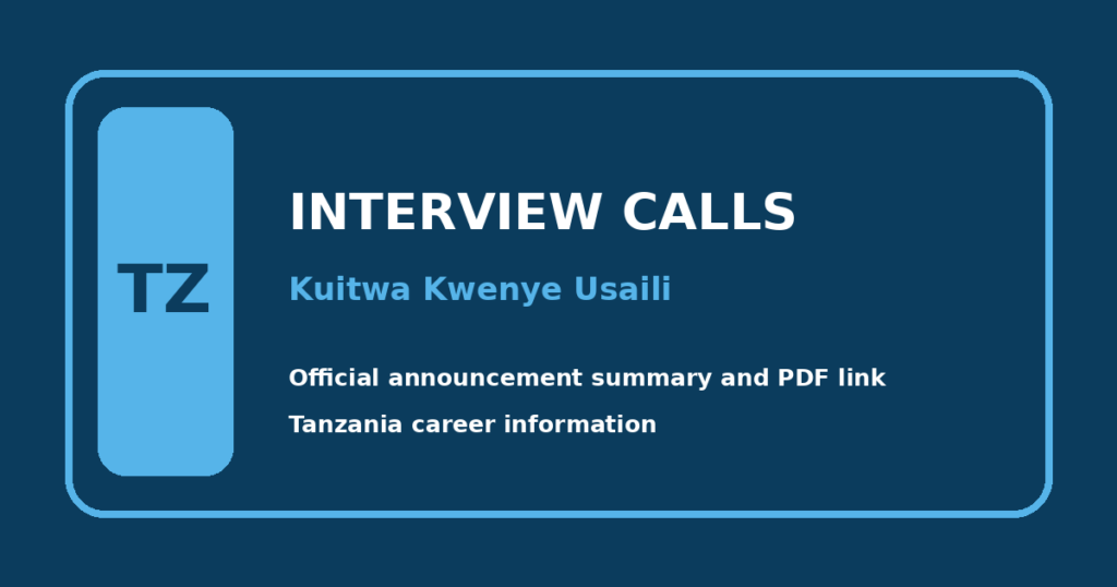 tangazo la kuitwa kwenye usaili majina ya nyongeza