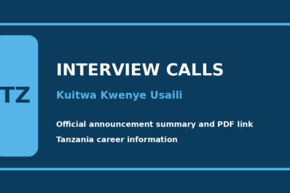tangazo la kuitwa kwenye usaili majina ya nyongeza