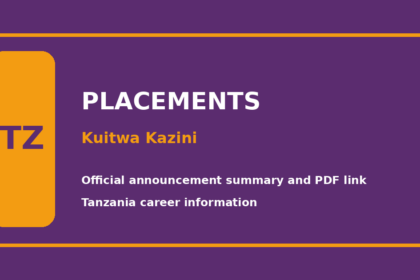 tangazo la kuitwa kazini taasisi mbalimbali za umma
