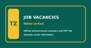 tangazo la nafasi za kazi taasisi mbalimbali za umma
